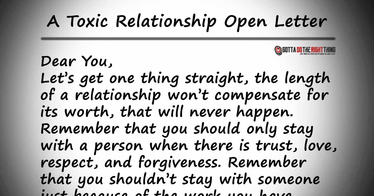 Letter to Those in a Toxic Relationship